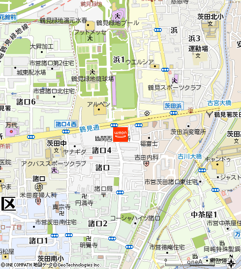 グルメシティ鶴見店付近の地図
